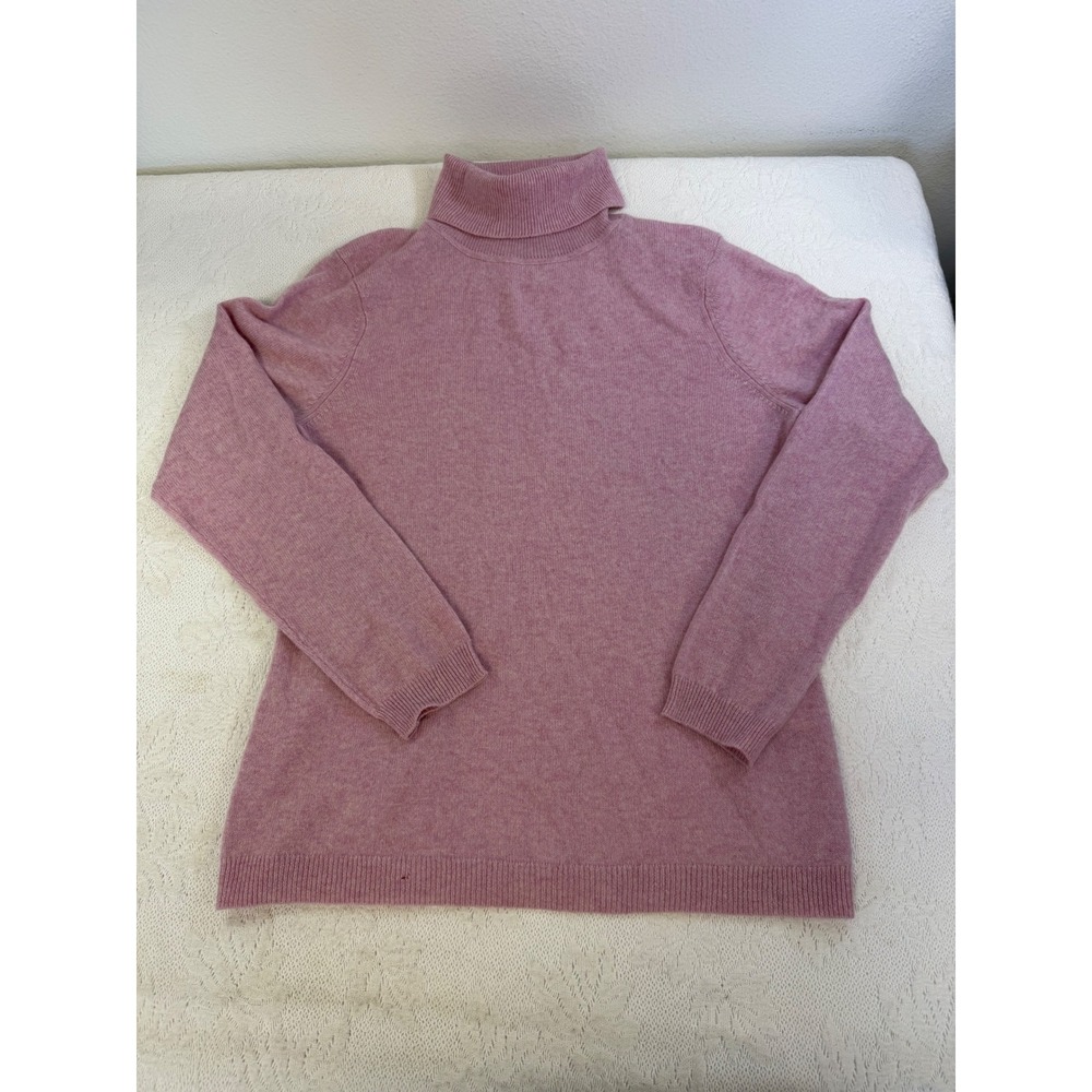 Charter Club Luxury 100% Cashmere Turtleneck Sweater Pink L Quiet Luxury